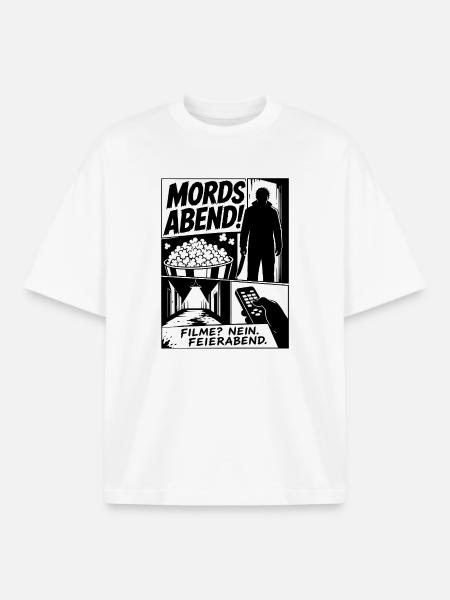 Mordsabend Filme Nein Feierabend - Boxy Heavyweight Unisex Organic T-Shirt von Stanley/Stella - Weiß