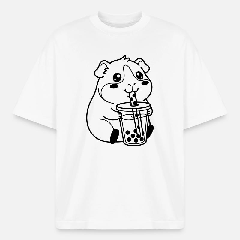 Hamster Bubble Tea - Boxy Heavyweight Unisex Organic T-Shirt von Stanley/Stella - Weiß