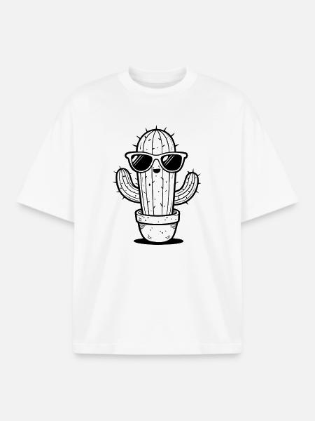 Cactus sunglasses - Boxy Heavyweight Unisex Organic T-Shirt by Stanley/Stella - white