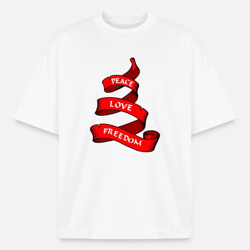 Friedensbanner oder Wimpel rot - Boxy Heavyweight Unisex Organic T-Shirt von Stanley/Stella - Weiß