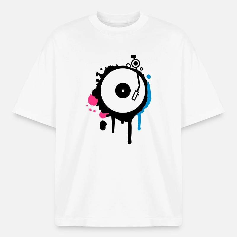 Turntable Graffiti - Heavyweight Boxy Unisex T-Shirt by Stanley/Stella - white