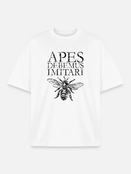 APES DEBEMUS IMITARI Beekeeper Quote Design - Boxy Heavyweight Unisex Organic T-Shirt by Stanley/Stella - white