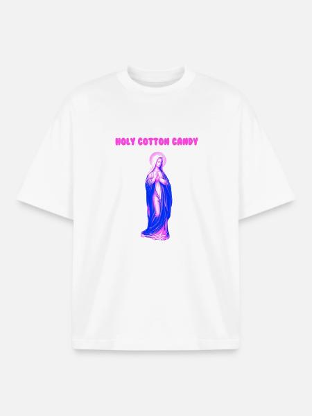 Holy Cotton Candy Virgin Mary Pop - Boxy Heavyweight Unisex Organic T-Shirt by Stanley/Stella - white