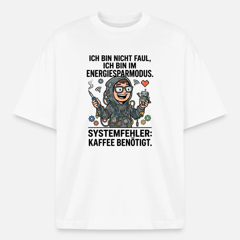 Technik Nerd Löten Roboter DIY - Boxy Heavyweight Unisex Organic T-Shirt von Stanley/Stella - Weiß