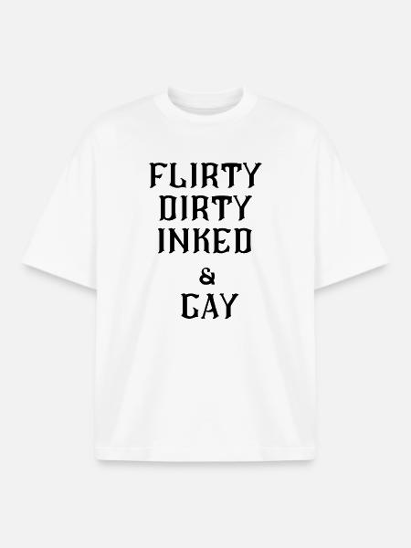 Flirty lesbischer Text - Boxy Heavyweight Unisex Organic T-Shirt von Stanley/Stella - Weiß