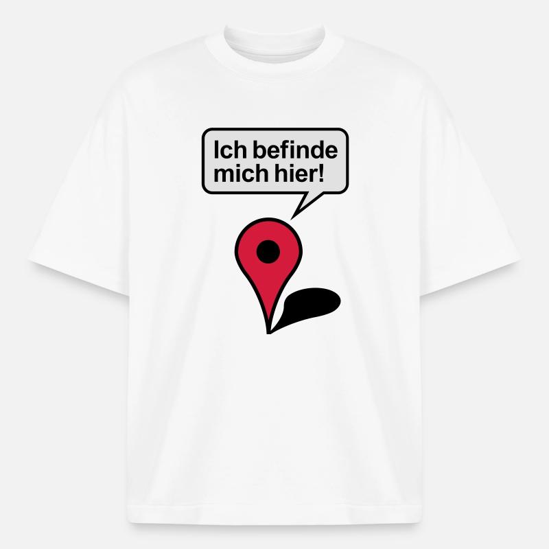 Ich befinde mich hier Google Maps - Boxy Heavyweight Unisex Organic T-Shirt von Stanley/Stella - Weiß