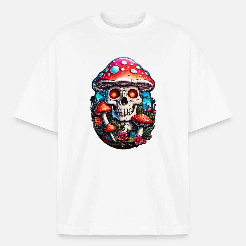 Skull Toadstool - Boxy Heavyweight Unisex Organic T-Shirt by Stanley/Stella - white
