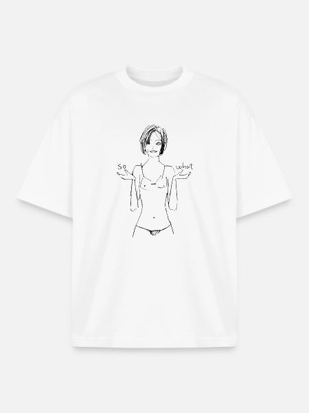 SO WHAT Girlspower Girly - Boxy Heavyweight Unisex Organic T-Shirt by Stanley/Stella - white