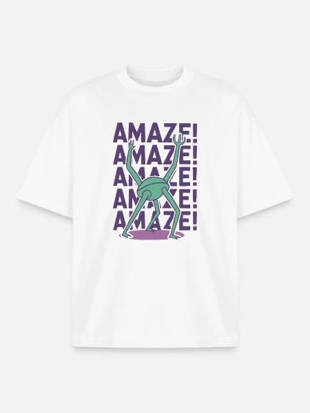Rocky Amaze Alien-Gruß - Boxy Heavyweight Unisex Organic T-Shirt von Stanley/Stella - Weiß