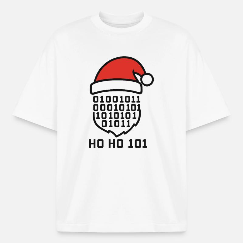 Weihnachtscode mit Santa Hut - Boxy Heavyweight Unisex Organic T-Shirt von Stanley/Stella - Weiß
