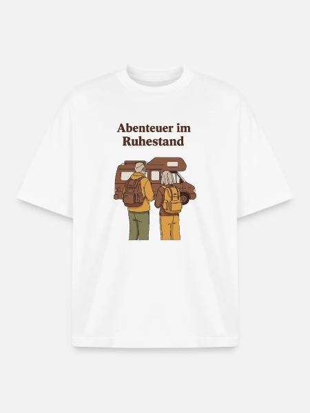 Abenteuer im Ruhestand Caravanreise - Boxy Heavyweight Unisex Organic T-Shirt von Stanley/Stella - Weiß