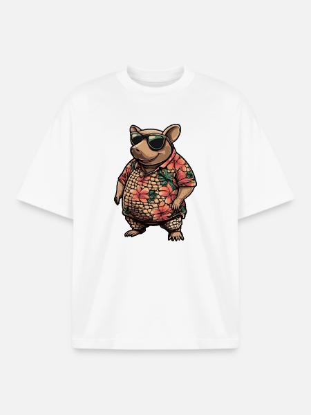 Armadillo Comic Holiday - Boxy Heavyweight Unisex Organic T-Shirt by Stanley/Stella - white