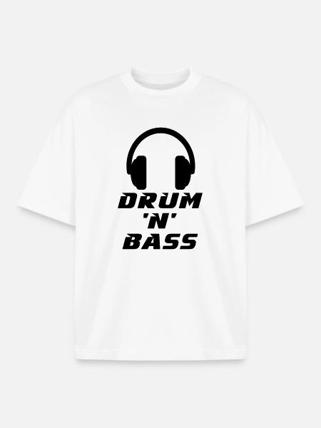 Drum 'n' Bass Music - Boxy Heavyweight Unisex Organic T-Shirt by Stanley/Stella - white