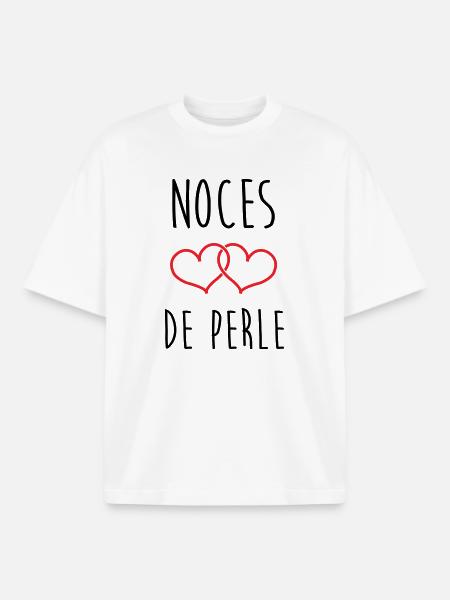 Pearl Wedding 30 Years - Boxy Heavyweight Unisex Organic T-Shirt by Stanley/Stella - white