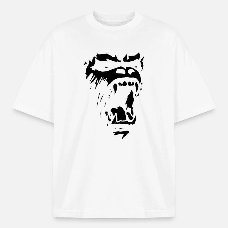 Gorilla - Boxy Heavyweight Unisex Organic T-Shirt von Stanley/Stella - Weiß