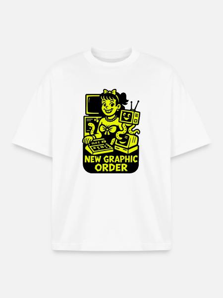 Retro Computer Graphics - Boxy Heavyweight Unisex Organic T-Shirt von Stanley/Stella - Weiß
