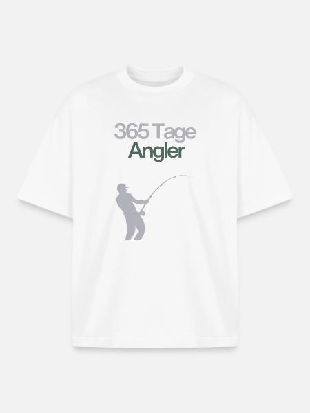 365 Days Angler – Angler Gift - Boxy Heavyweight Unisex Organic T-Shirt by Stanley/Stella - white