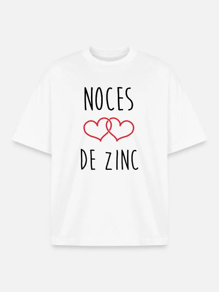 Zinc Wedding 76 Years - Boxy Heavyweight Unisex Organic T-Shirt by Stanley/Stella - white