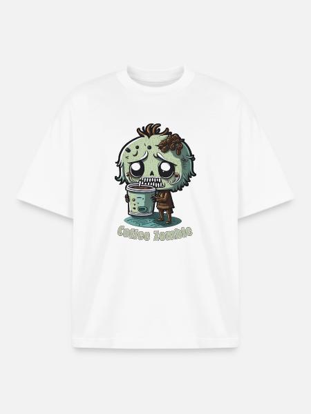 Kaffeemonster - Koffein Zombie - Morgenmuffel - Boxy Heavyweight Unisex Organic T-Shirt von Stanley/Stella - Weiß