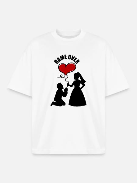 Mariage des mariés - T-shirt unisexe boxy épais biologique Stanley/Stella - blanc