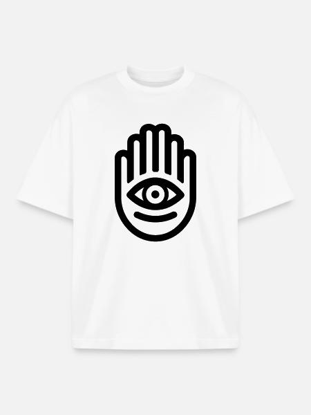 hand of Fatma Hamsa - Boxy Heavyweight Unisex Organic T-Shirt by Stanley/Stella - white