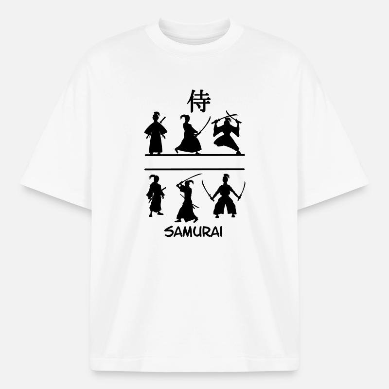 Samurai mit Schwertern - Boxy Heavyweight Unisex Organic T-Shirt von Stanley/Stella - Weiß