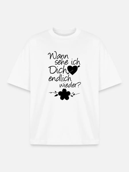 Wiedersehen Liebe, Spruch, Geschenk - Boxy Heavyweight Unisex Organic T-Shirt von Stanley/Stella - Weiß