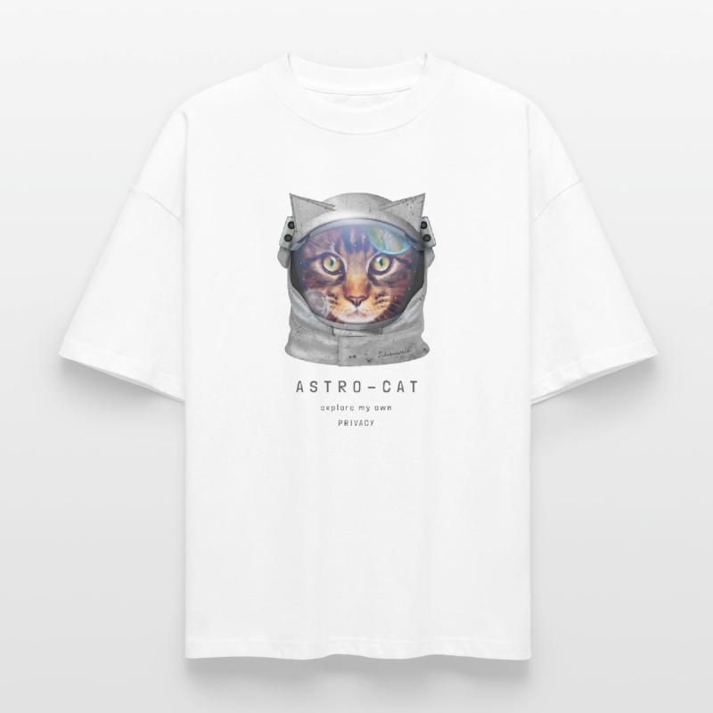 | de chat de l’espace Chat astronaute dans l’espace T-shirt unisexe boxy épais biologique Stanley/Stella