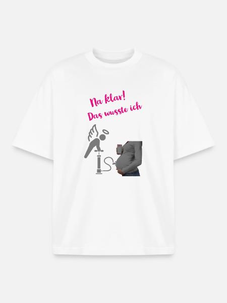 Humorvoller Schwangerschaftsspruch - Boxy Heavyweight Unisex Organic T-Shirt von Stanley/Stella - Weiß