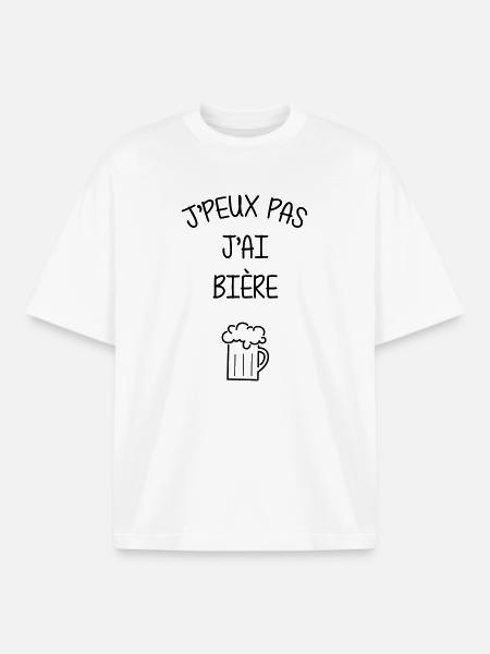 I can't I have beer - Alcohol - Boxy Heavyweight Unisex Organic T-Shirt by Stanley/Stella - white