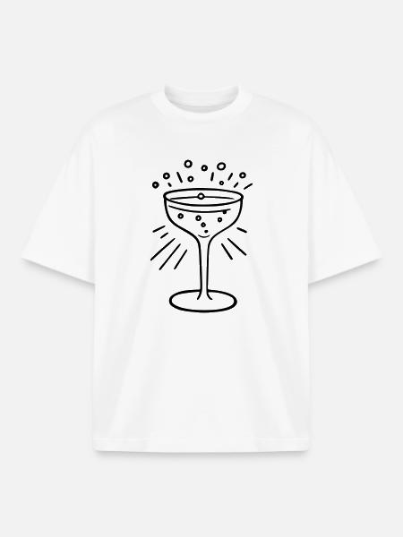 Glass bubbles and radiating lines - Boxy Heavyweight Unisex Organic T-Shirt by Stanley/Stella - white