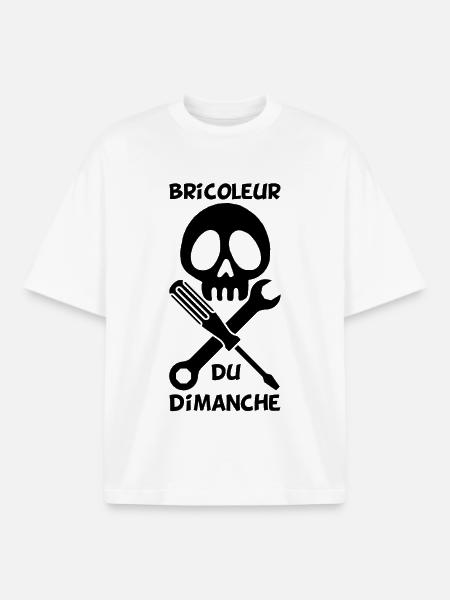 Bricoleur du dimanche (noir) - T-shirt unisexe boxy épais biologique Stanley/Stella - blanc