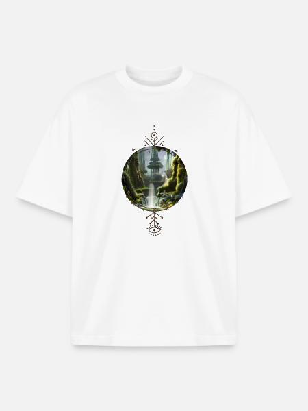 Fantasielandschaft am Morgen. - Boxy Heavyweight Unisex Organic T-Shirt von Stanley/Stella - Weiß