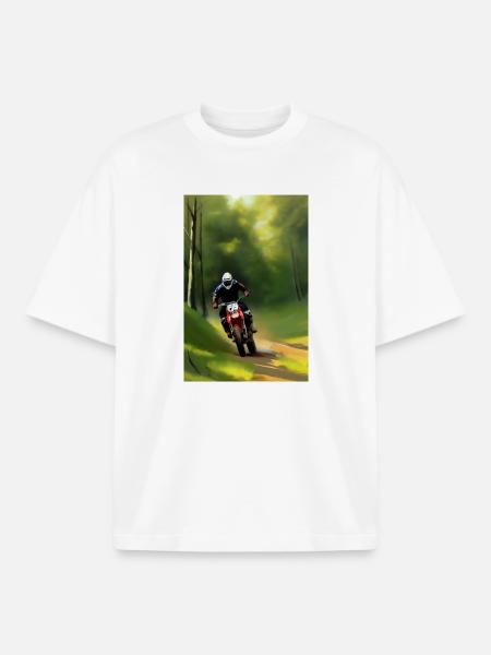Motocross Riding - Boxy Heavyweight Unisex Organic T-Shirt by Stanley/Stella - white