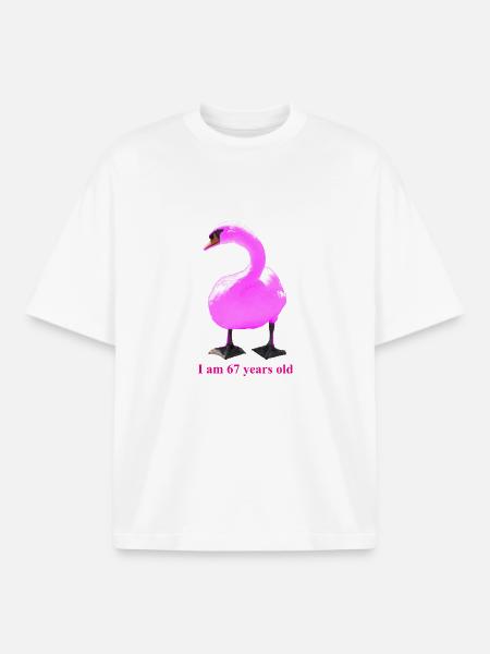 Surprising Ornate Swan Mash-Up - Boxy Heavyweight Unisex Organic T-Shirt by Stanley/Stella - white