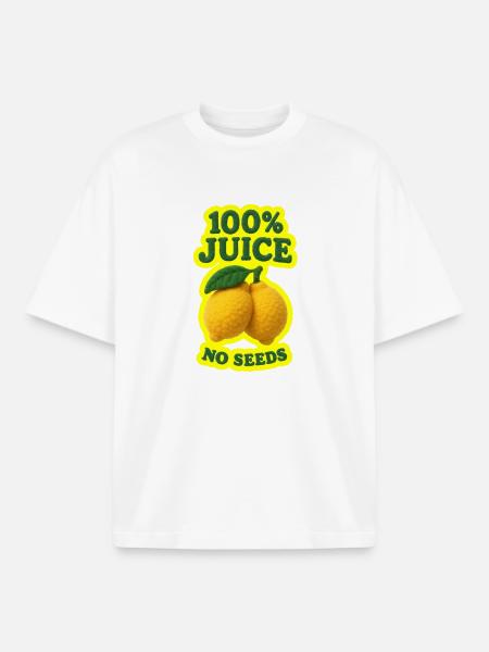 100% Juice NO SEEDS - Boxy Heavyweight Unisex Organic T-Shirt by Stanley/Stella - white