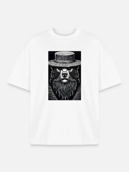 The Silent Grizzly - Boxy Heavyweight Unisex Organic T-Shirt by Stanley/Stella - white