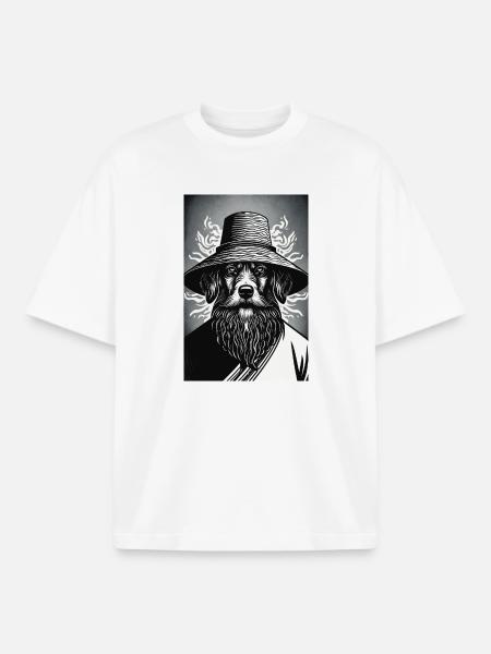 The Watchful Hound - Boxy Heavyweight Unisex Organic T-Shirt by Stanley/Stella - white