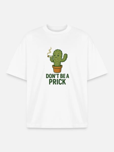Cactus with Cigar – Saying - Boxy Heavyweight Unisex Organic T-Shirt by Stanley/Stella - white