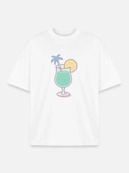 Sippin' in Paradise - Boxy Heavyweight Unisex Organic T-Shirt by Stanley/Stella - white