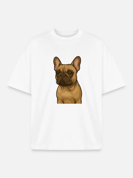 Frenchie in Love - Boxy Heavyweight Unisex Organic T-Shirt von Stanley/Stella - Weiß