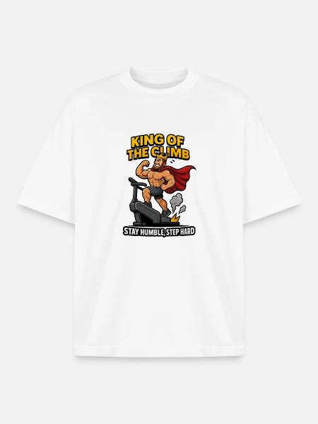 Entraînement Roi de la montée - T-shirt unisexe boxy épais biologique Stanley/Stella - blanc