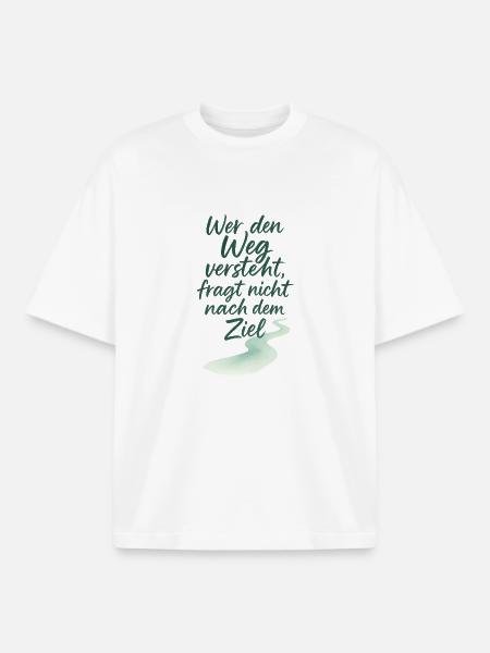 Motivational quote with waterway elements - Boxy Heavyweight Unisex Organic T-Shirt by Stanley/Stella - white