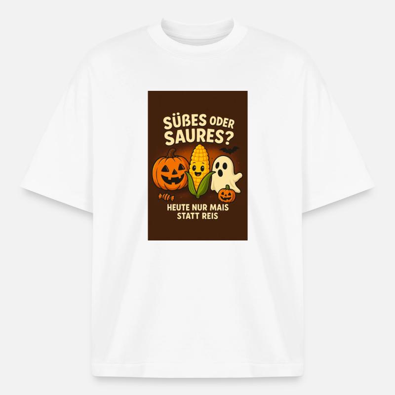 Süßes oder Saures Halloween Spaß - Boxy Heavyweight Unisex Organic T-Shirt von Stanley/Stella - Weiß