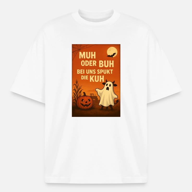Spukkuh Halloween: MuH oder Buh - Heavyweight Unisex Boxy T-Shirt von stanley/stella	 - Weiß