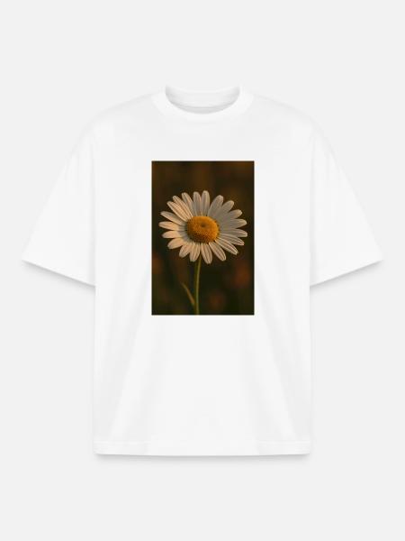 Nature - Flowers - Daisies - Boxy Heavyweight Unisex Organic T-Shirt by Stanley/Stella - white