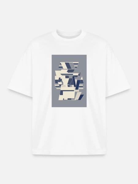 Blue Robot Warrior - Boxy Heavyweight Unisex Organic T-Shirt by Stanley/Stella - white
