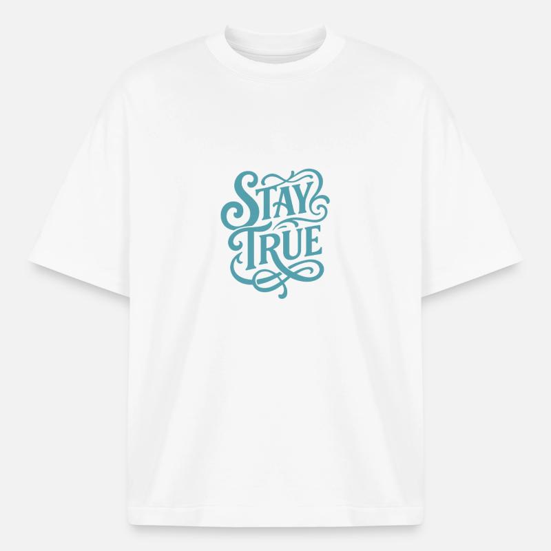 Stad True Typography Swing - Boxy Heavyweight Unisex Organic T-Shirt by Stanley/Stella - white