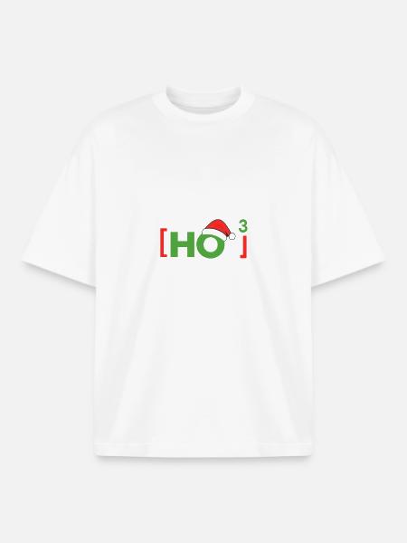 (Ho)³ Ho ho ho God jul - Unisex boxy heavyweight T-skjorte økologisk Stanley/Stella - hvit