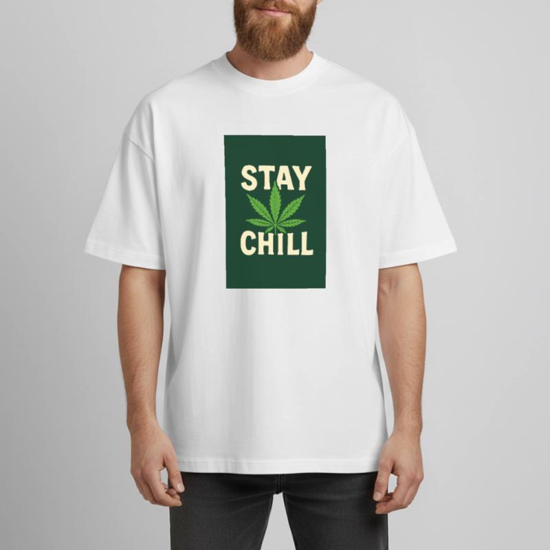 Stay Chill Cannabis Leaf Heavyweight Unisex Boxy T-Shirt von stanley/stella	